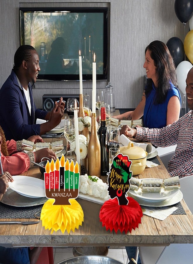 FSHANEE Kwanzaa Honeycomb Centerpiece Decoration Table Toppers African Heritage Holiday Party Kwanzaa Party Honeycomb Toppers Party Supplies Favors Honeycomb Table Centerpieces - 6 Counts - Image 5